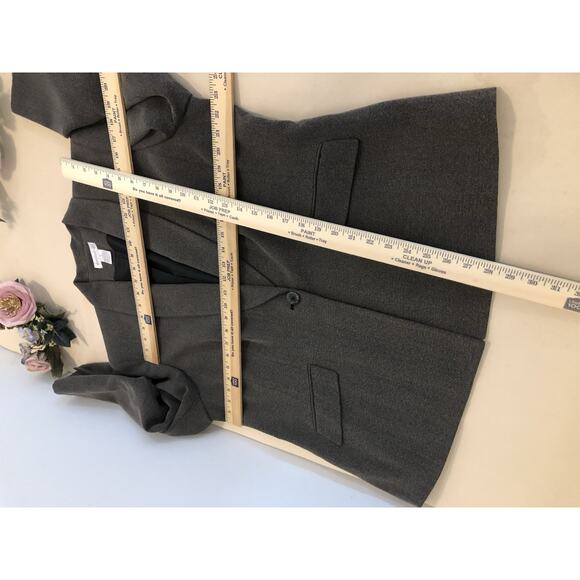 Worthington Women Jacket 1 Button Front Office Siren Clueless Preppy Gray Sz 18 - Picture 7 of 8